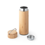 Thermos promozionali in acciaio e bambú con infusore 440ml Natura color naturale terza vista