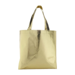 Borsa in TNT laminata lucida con manici lunghi 80 g/m² color oro prima vista