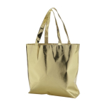 Borsa in TNT laminata lucida con manici lunghi 80 g/m² color oro terza vista