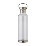 Colorate borracce personalizzate tappo in acciaio e bambù 800ml Clip color trasparente prima vista