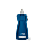 Economica bottiglia d'acqua pubblicitaria pieghevole 420ml Rebel color blu vista area di stampa