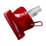Economica bottiglia d'acqua pubblicitaria pieghevole 420ml Rebel color rosso seconda vista