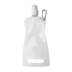 Economica bottiglia d'acqua pubblicitaria pieghevole 420ml Rebel color bianco prima vista