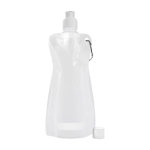 Economica bottiglia d'acqua pubblicitaria pieghevole 420ml Rebel color bianco seconda vista