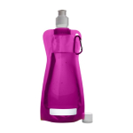 Economica bottiglia d'acqua pubblicitaria pieghevole 420ml Rebel color fucsia prima vista