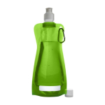 Economica bottiglia d'acqua pubblicitaria pieghevole 420ml Rebel color verde chiaro  prima vista