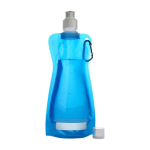 Economica bottiglia d'acqua pubblicitaria pieghevole 420ml Rebel color azzurro prima vista