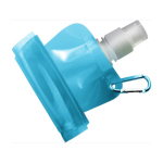 Economica bottiglia d'acqua pubblicitaria pieghevole 420ml Rebel color azzurro seconda vista