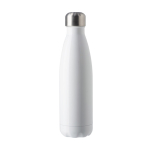 Borraccia in acciaio inox con tappo a vite argentato 650ml color bianco prima vista