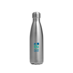 Borraccia in acciaio inox con tappo a vite argentato 650ml color argento vista area di stampa