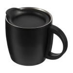 Tazza da viaggio in acciaio inox a doppia parete 350ml Antislip color nero settima vista