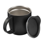 Tazza da viaggio in acciaio inox a doppia parete 350ml Antislip color nero nona vista