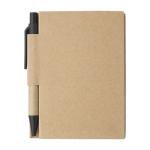 Quadernino A7 in cartone riciclato fogli a righe e penna blu EcoPocket color nero prima vista