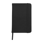 Taccuino personalizzato A6 soft-touch segnapagina con elastico Notes color nero prima vista
