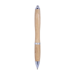 Ecologiche penne pubblicitarie a scatto inchiestro nero Bamboo Metal color marrone prima vista