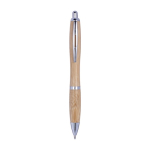 Ecologiche penne pubblicitarie a scatto inchiestro nero Bamboo Metal color marrone seconda vista
