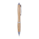 Ecologiche penne pubblicitarie a scatto inchiestro nero Bamboo Metal color marrone quarta vista