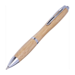 Ecologiche penne pubblicitarie a scatto inchiestro nero Bamboo Metal color marrone sesta vista