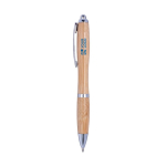 Ecologiche penne pubblicitarie a scatto inchiestro nero Bamboo Metal color marrone vista area di stampa