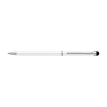 Penna sottile cromata con punta touch inchiostro blu Vip Thin color bianco prima vista