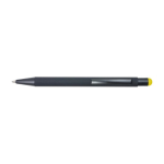 Penna nera biro personalizzabile in alluminio inchiostro blu Laser color giallo prima vista