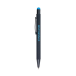 Penna nera biro personalizzabile in alluminio inchiostro blu Laser color azzurro vista area di stampa