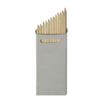 Scatola di cartone con 12 matite colorate promozionali Long prima vista