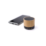 Speaker bluetooth 4.2 cilindrico in ABS e bambù con luce LED color nero settima vista