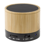Speaker bluetooth 4.2 cilindrico in ABS e bambù con luce LED color nero ottava vista