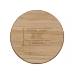 Caricabatteria portatile personalizzabile rotondo in bambù 5W color legno prima vista