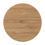 Caricabatteria portatile personalizzabile rotondo in bambù 5W color legno terza vista