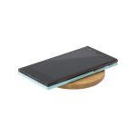 Caricabatteria portatile personalizzabile rotondo in bambù 5W color legno quinta vista
