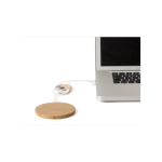Caricabatteria portatile personalizzabile rotondo in bambù 5W color legno sesta vista