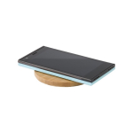Caricabatteria portatile personalizzabile rotondo in bambù 5W color legno settima vista