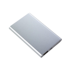 Batteria esterna in alluminio da 4.000mAh personalizzata color argento terza vista