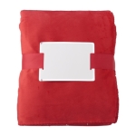 Coperta ecologica con nastro personalizzabile 190 g/m² Soft Touch color rosso prima vista