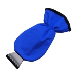 Raschiaghiaccio promozionale con logo e guanto colorato Adjust color blu reale prima vista