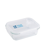 Contenitore personalizzato in vetro con chiusura ermetica 1000ml Crystal color trasparente vista area di stampa