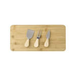 Tagliere personalizzato con coltello e forchettone Cheese color legno seconda vista