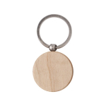 Portachiavi personalizzato in legno rotondo con anello Roundwood color legno prima vista