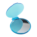Specchietto da borsa pubblicitario economico in plastica BasicStyle color azzurro terza vista