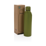 Borracce aziendali in acciaio riciclato RCS da 500ml Nomad Recycled color verde militare vista con scatola