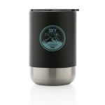 Bicchiere termico in acciaio riciclato RCS 360ml Inspire Recycled color nero vista con logo