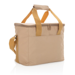 Borsa termica con logo riciclata multitasche 20 lattine Coller Impact color marrone chiaro vista area di stampa