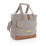 Borsa termica grande tasche laterali manici e tracolla Gateway large color grigio vista con logo