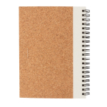 Block notes personalizzato A5 con penna pagine a righe EcoCork Colors color bianco quarta vista