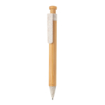 Penna di bambù con meccanismo a scatto inchiostro blu ColorTip color beige