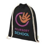 Sacche con logo più colori max 10kg cotone biologico 140 g/m² Pure Max color nero vista con stampa serigrafica