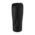 Bicchiere termico d'asporto con disegno geometrico 450ml Waves color nero