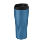 Bicchiere termico d'asporto con disegno geometrico 450ml Waves color blu seconda vista frontale